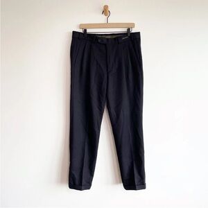 Paul & Shark Yachting Men's Wool Chinos Pants Navy Blue Made In Italy 36 Pleated